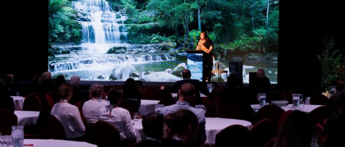 Welcome reception Seafood Directions Conference Hobart 2024. Hotel Grand Chancellor. Welcome to country -Pakana Kanaplila